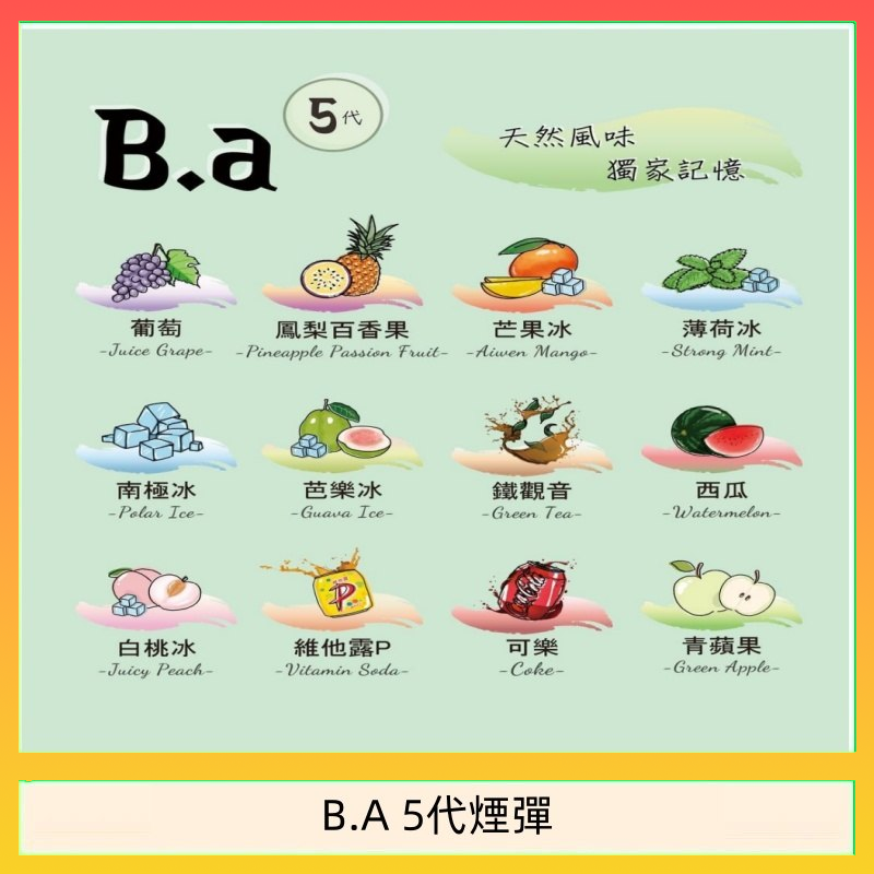 B.A 5代主機煙彈電子煙一盒三顆